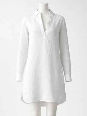 James Perse White Linen Shirt Dress (Size 1 or Small) NWT